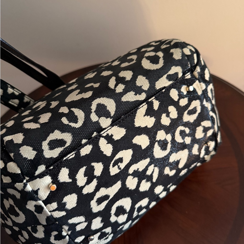 Kate Spade Maryann Ocelot Print Chain Strap Black and White - Picture 6 of 15